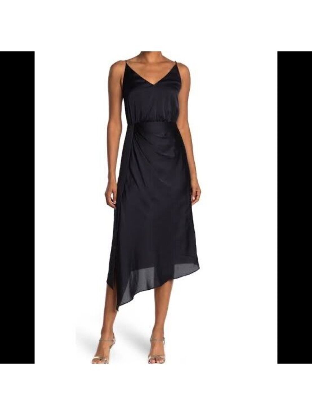 Ted Baker London Rebba Black Chain Strap Asymmetrical Cowl Midi Dress US Size 6